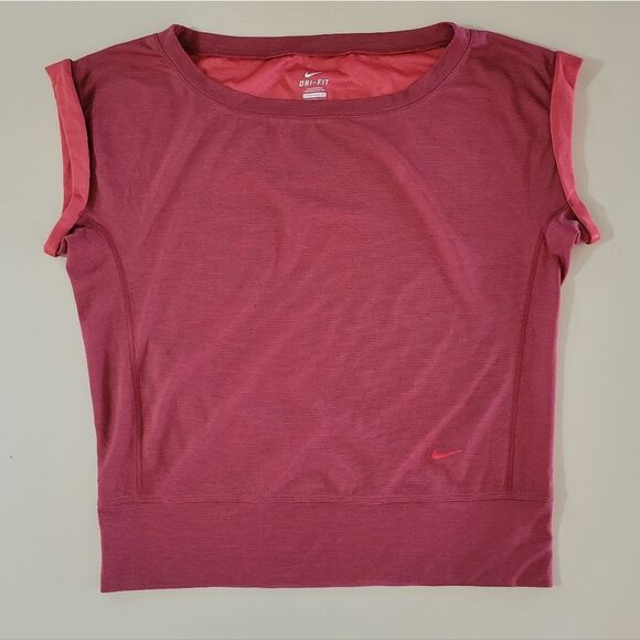 Nike Women's Crimson Dri-Fit Off-Shoulder Training Top - Picture 3 of 15